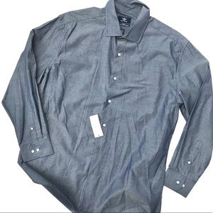 Dockers Men’s Casual Fitted Navy Button-Down Shirt
